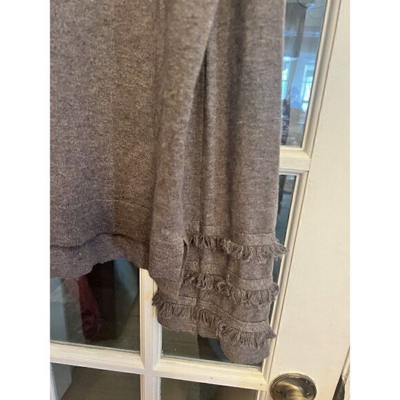 THML Anthropologie Sweater Womens Small Gray Ruffle Sleeve Boho Popover.    P - Picture 3 of 7